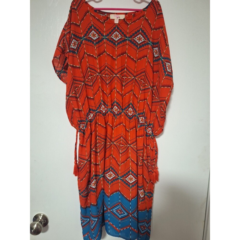 GB Girls Red Aztec/Santa Fe Dress Size XL